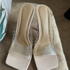 Clear Rhinestone Heels Size 10